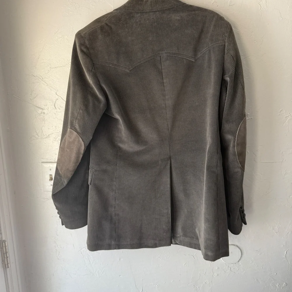 Vintage 70s Levi's Western Wear Corduroy Sport Coat Jacket Gray Mens 42L‎ Cowboy